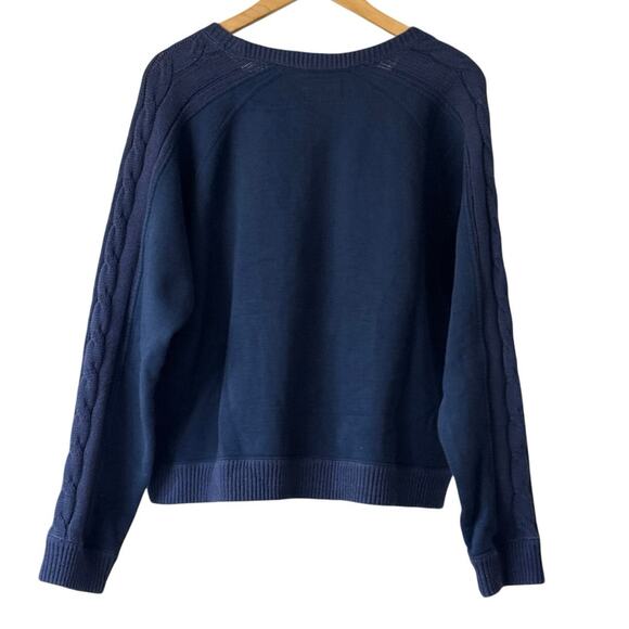 Tuckernuck Navy Cable Knit Crewneck Sweater Women’s XL *EUC - Picture 3 of 11
